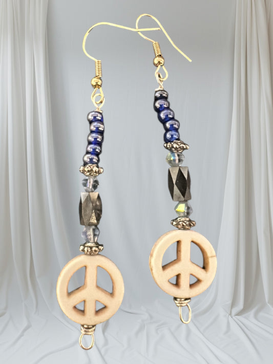 Peace & Hematite Earrings