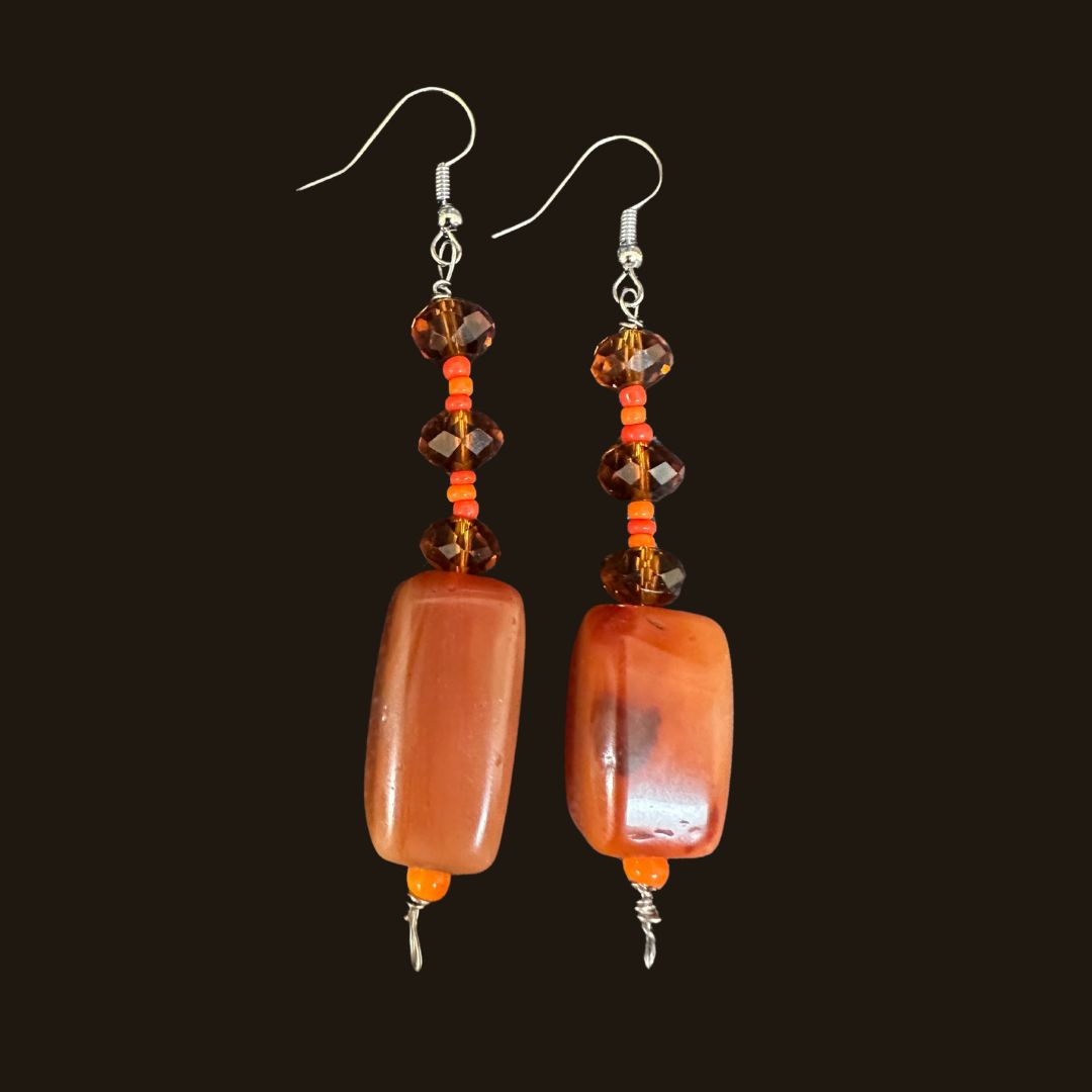 Brown Amber Earrings