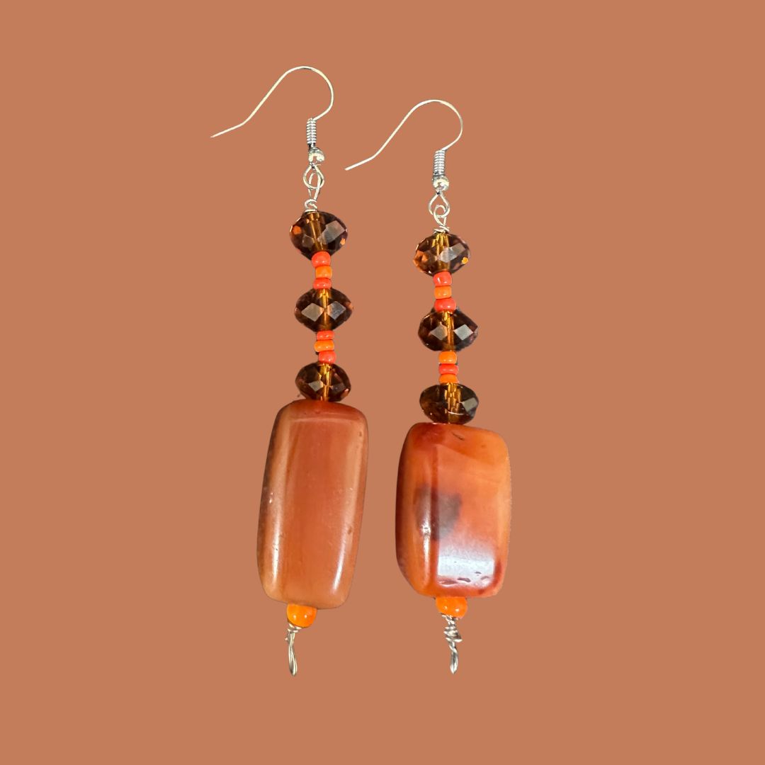 Brown Amber Earrings