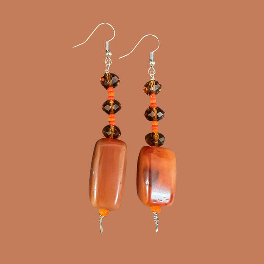 Brown Amber Earrings