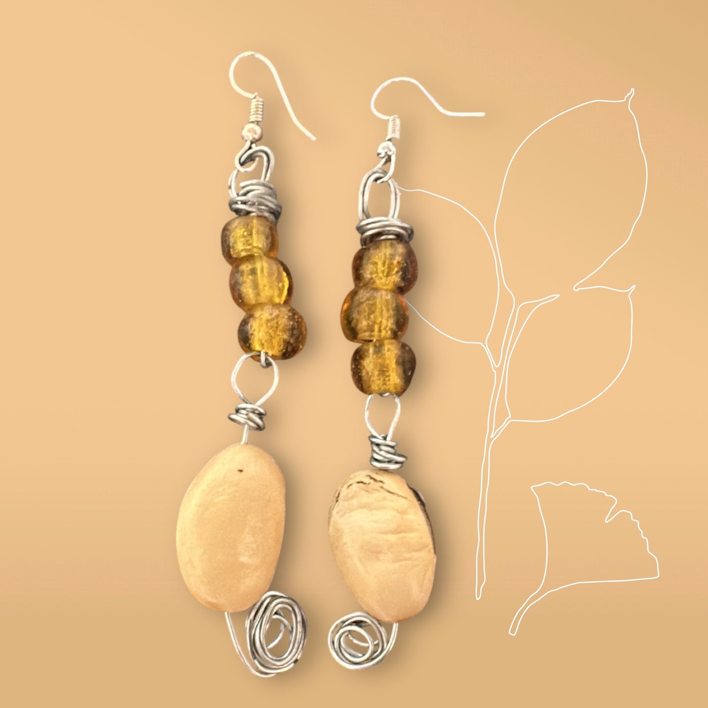 Seed Pod Gold Earrings