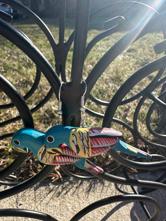 Beautiful Blue Bird Earrings