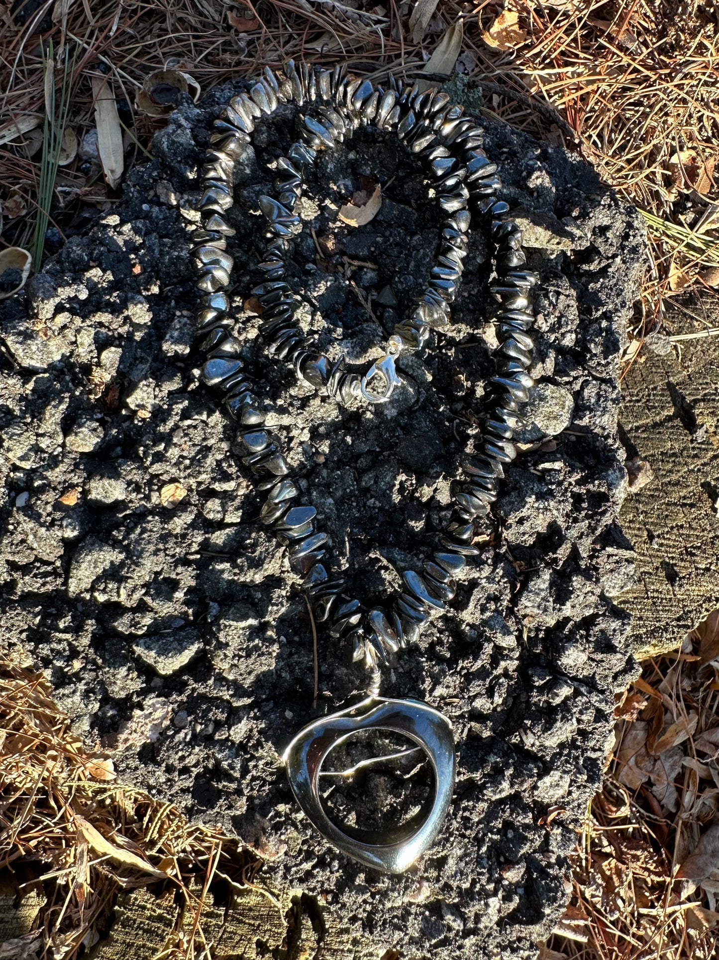 Hematite Heart Necklace