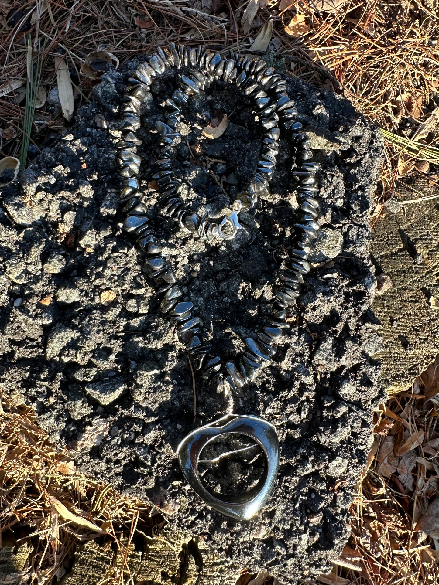 Hematite Heart Necklace