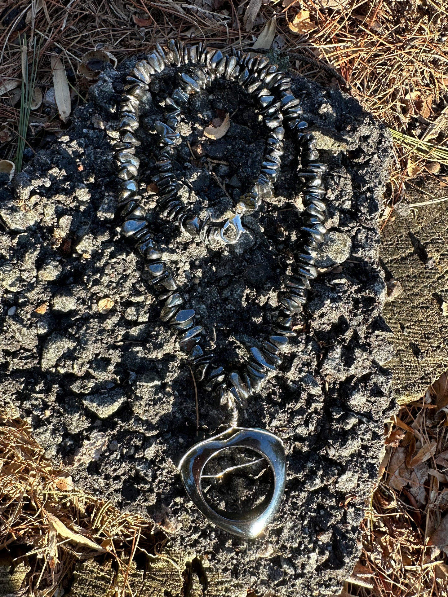 Hematite Heart Necklace