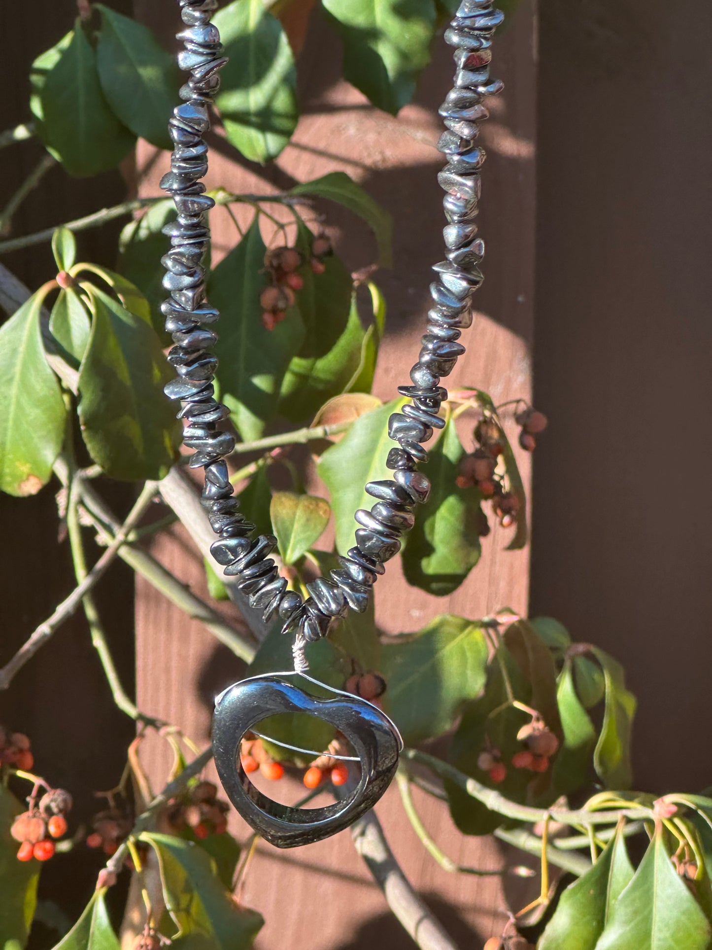Hematite Heart Necklace