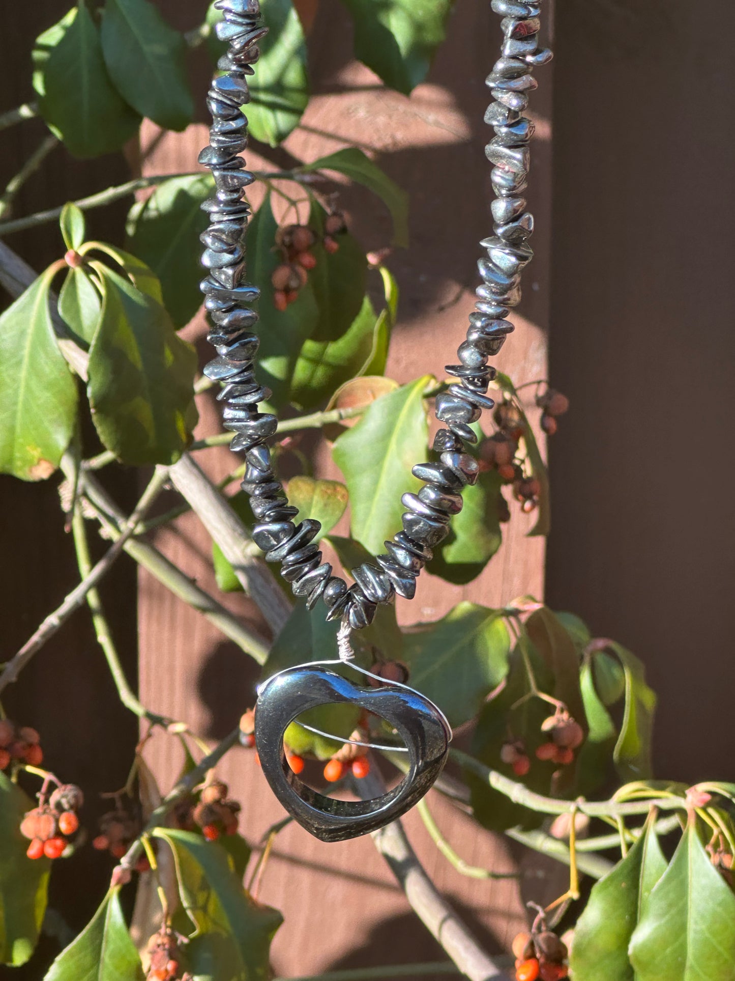 Hematite Heart Necklace