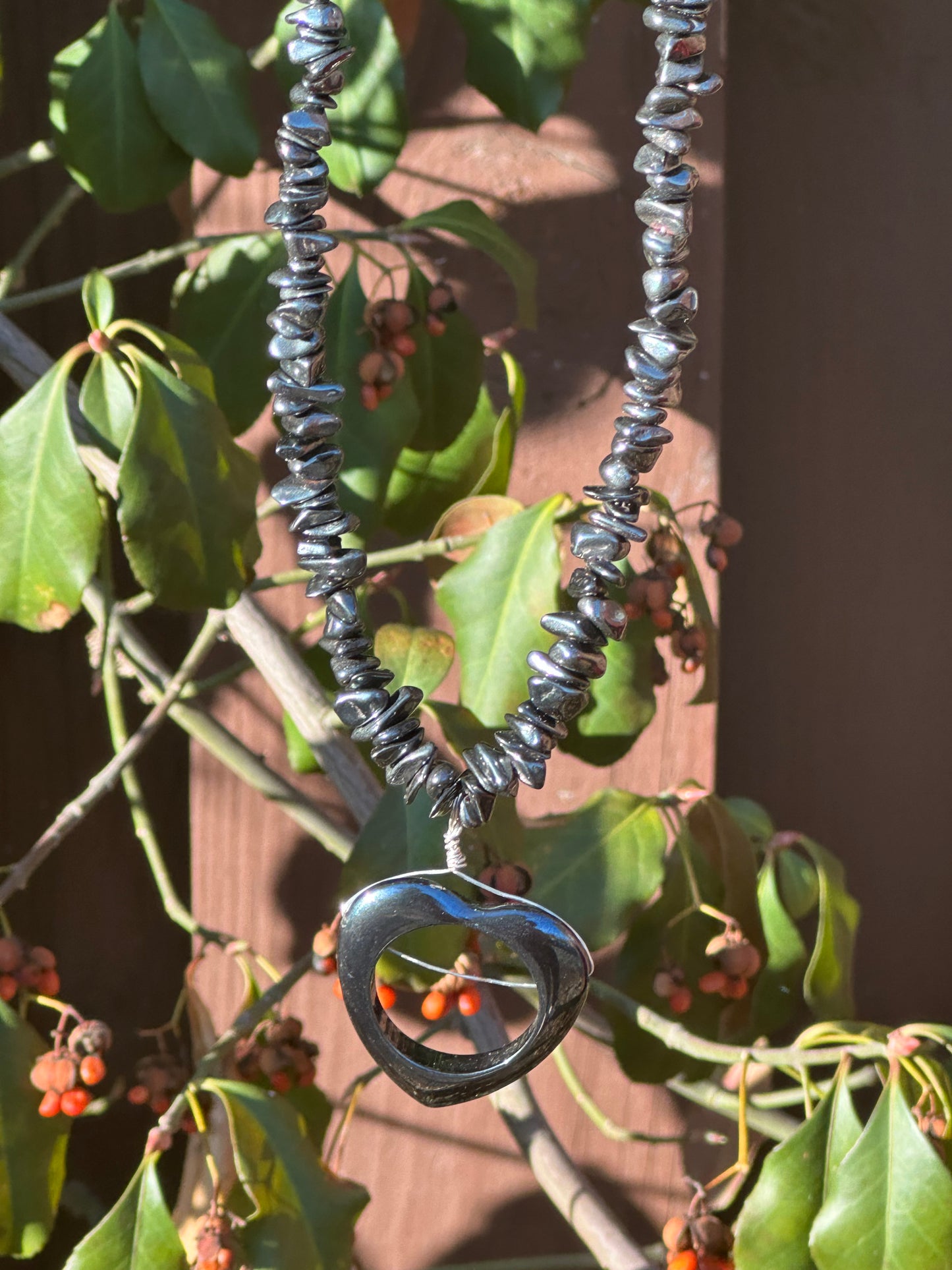 Hematite Heart Necklace