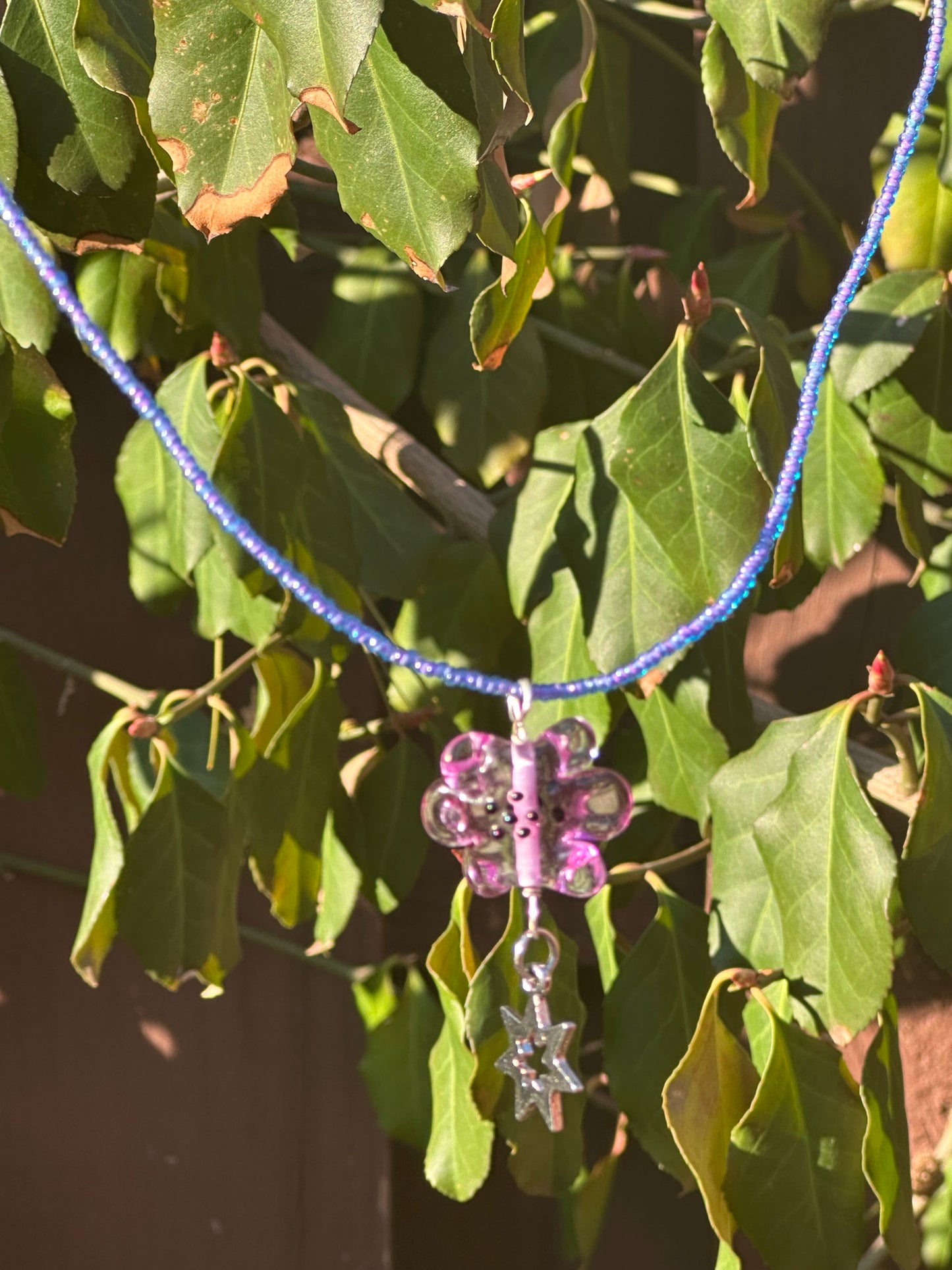 Purple Peace & Whimsical Star Necklace