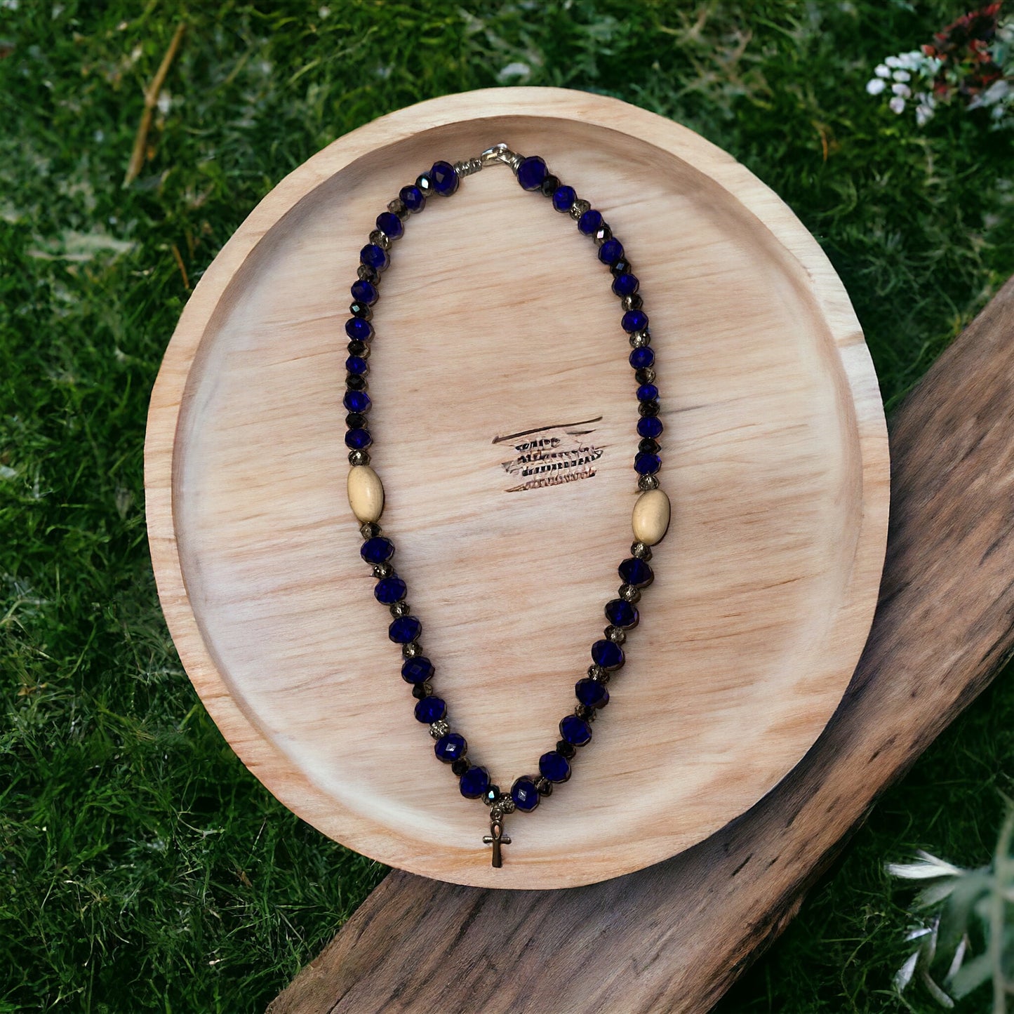 Blue Ankh Necklace