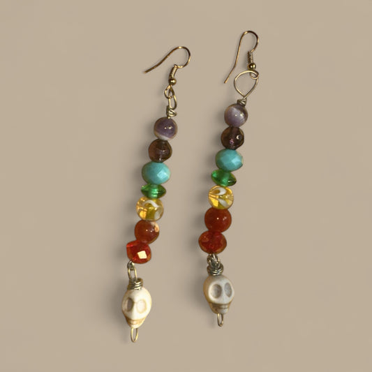 Chakra Skull Earrings