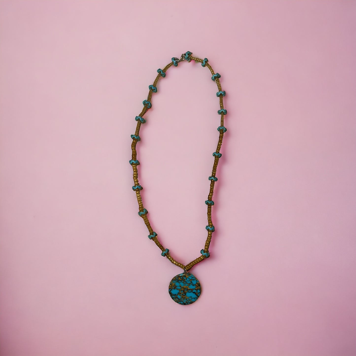 Green White Mountain Apache Necklace