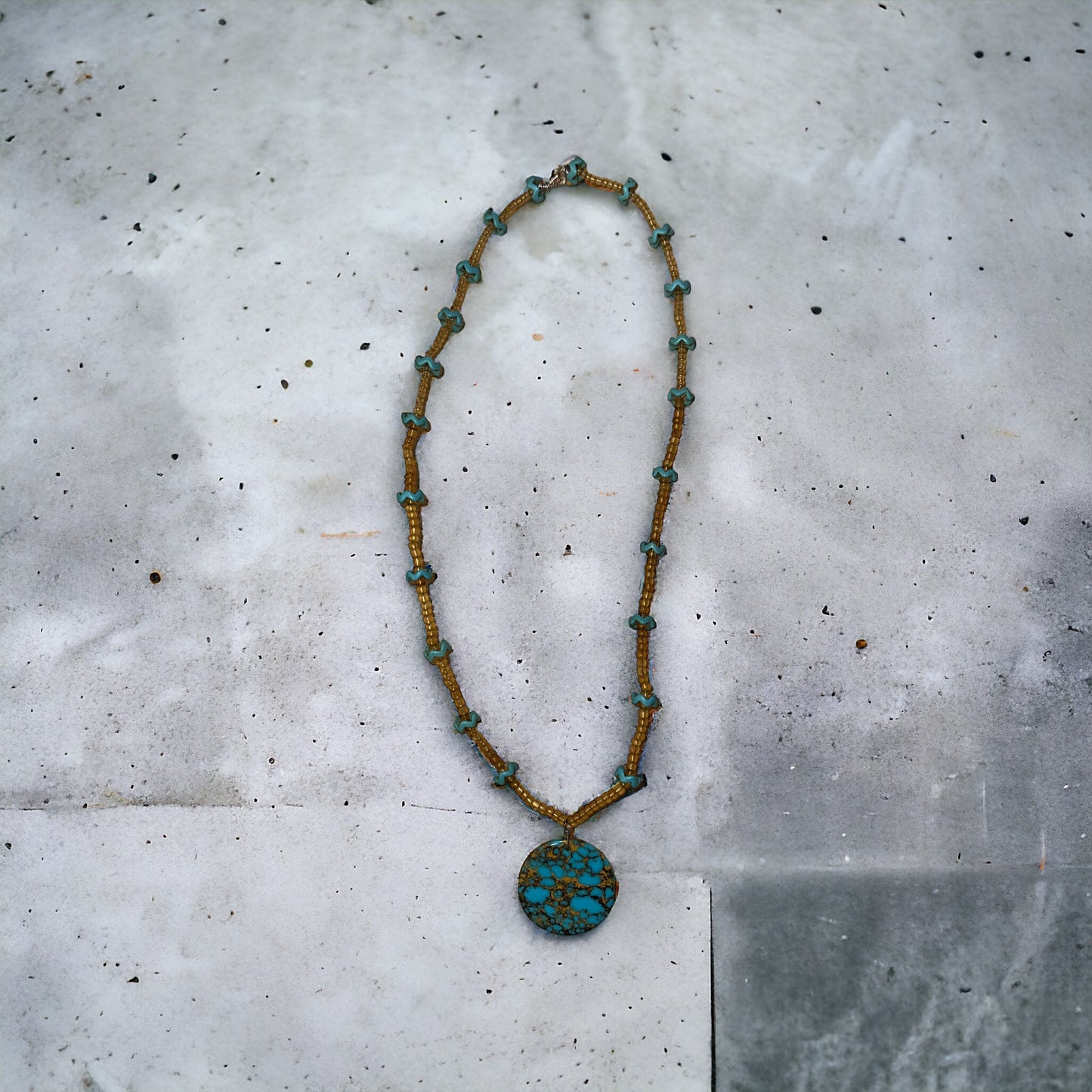 Green White Mountain Apache Necklace