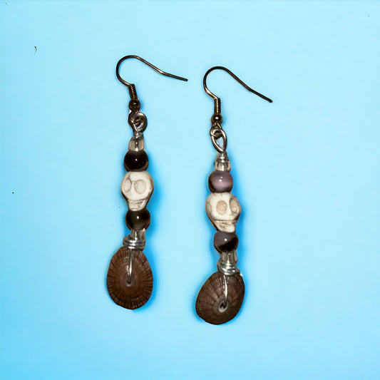 Skull Sea Shell Earrings