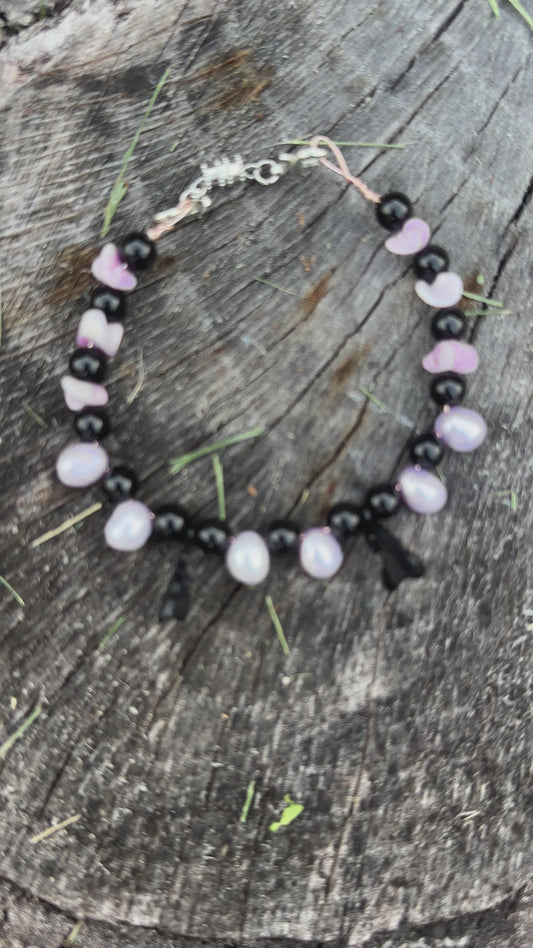 Purple and Black Witch Hat Bracelet