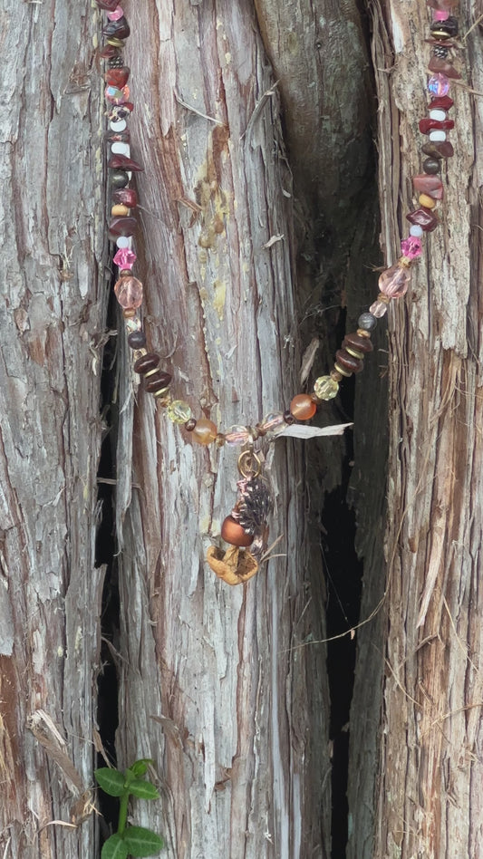 Mushroom and Tree of Life Necklace