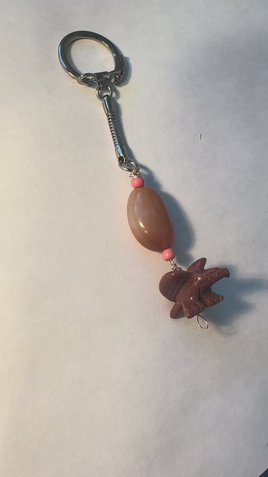 Carnelian and Eagle Keychain