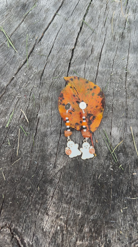 Cornellian & Ghost Earrings